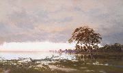 unknow artist The Flood on the Darling River Sweden oil painting artist